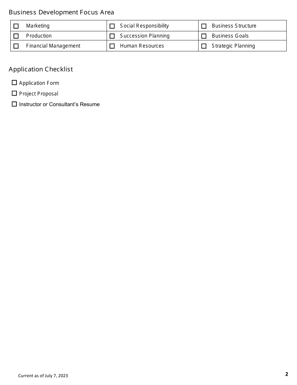 Appendix B Group Training, Organizational Development, Benchmarking, Business Planning - Business Development Program - Prince Edward Island, Canada, Page 2
