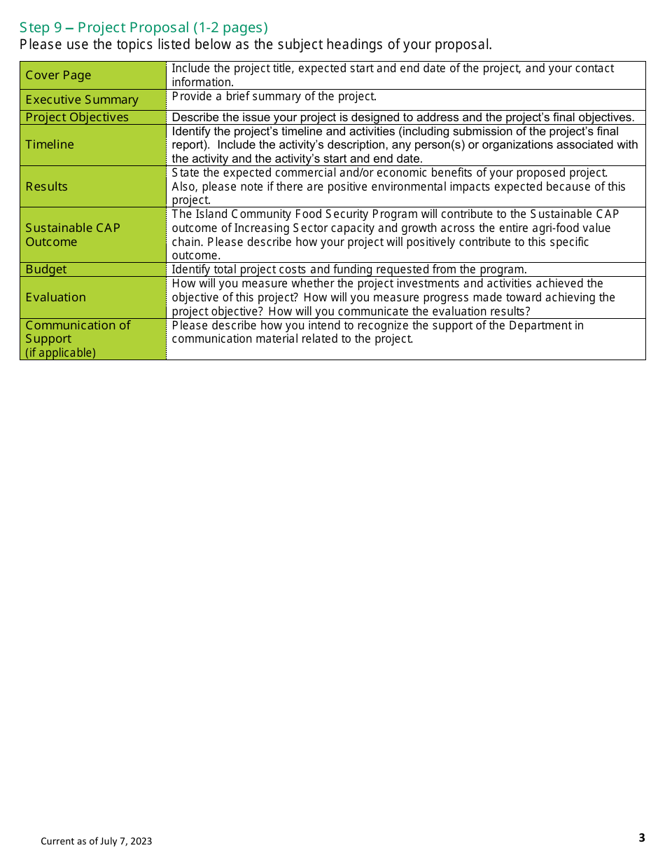 Application Form - Island Community Food Security Program - Prince Edward Island, Canada, Page 3