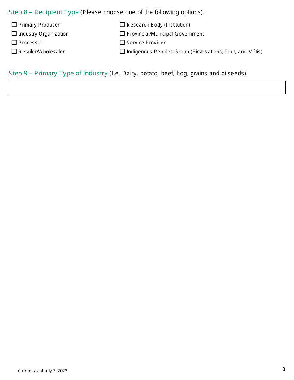 Application Form - Business Development Program - Prince Edward Island, Canada, Page 3