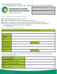 Document preview: Application Form - Alternative Land Use Services (Alus) Program - Prince Edward Island, Canada