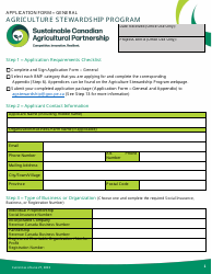Document preview: Application Form - Agriculture Stewardship Program - Prince Edward Island, Canada