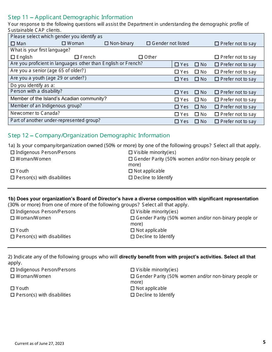 Application Form - Agriculture Stewardship Program - Prince Edward Island, Canada, Page 5