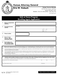 Document preview: Enrolling Agent Application - Safe at Home Program - Kansas