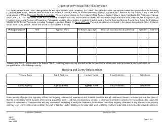 NDOT Form 070-005 Contractor Statement of Experience and Financial Condition for Prequalification - Nevada, Page 3