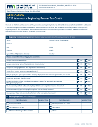 Form AG-03361 Minnesota Beginning Farmer Tax Credit Application - Minnesota, Page 2