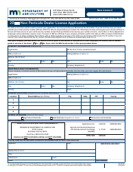 Document preview: Form AG-01181 New Pesticide Dealer License Application - Minnesota