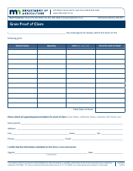 Document preview: Form AG-00402 Grain Bond Proof of Claim - Minnesota