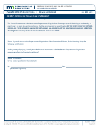 Document preview: Form AG04019 Certification of Financial Statement - Minnesota