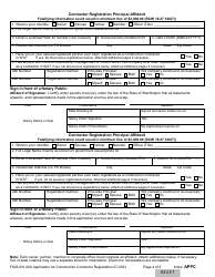 Form F625-001-000 Application for Construction Contractor Registration - Washington, Page 4