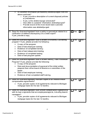 Mortgage Broker/Lender/Servicer Officer/Manager Questionnaire - Michigan, Page 4