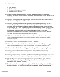 Mortgage Broker/Lender/Servicer Officer/Manager Questionnaire - Michigan, Page 7