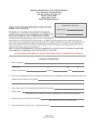 Document preview: Application for Groundwater Savings Facility Permit - Arizona