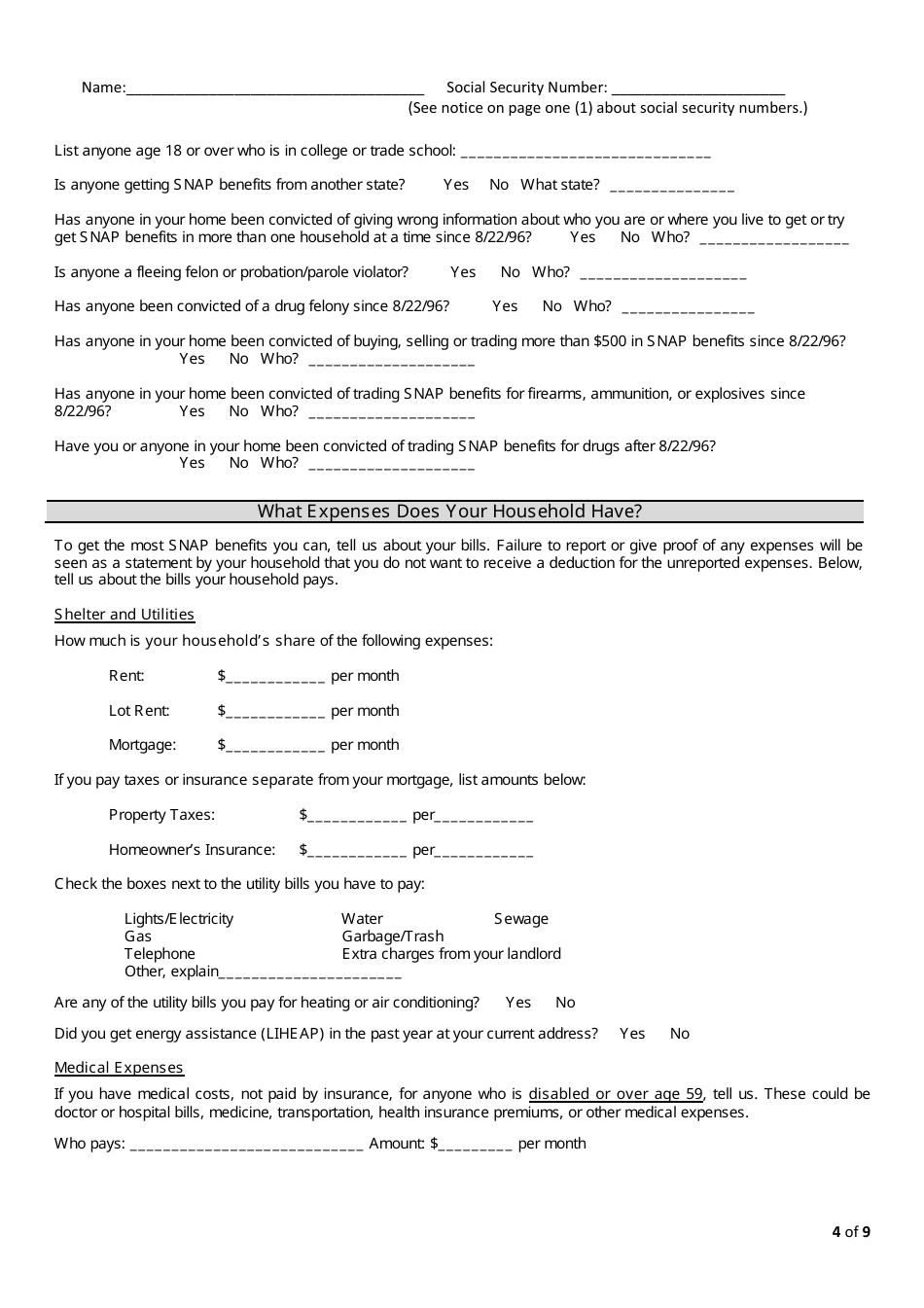 Form FS-1 Application for Snap - Kentucky, Page 6