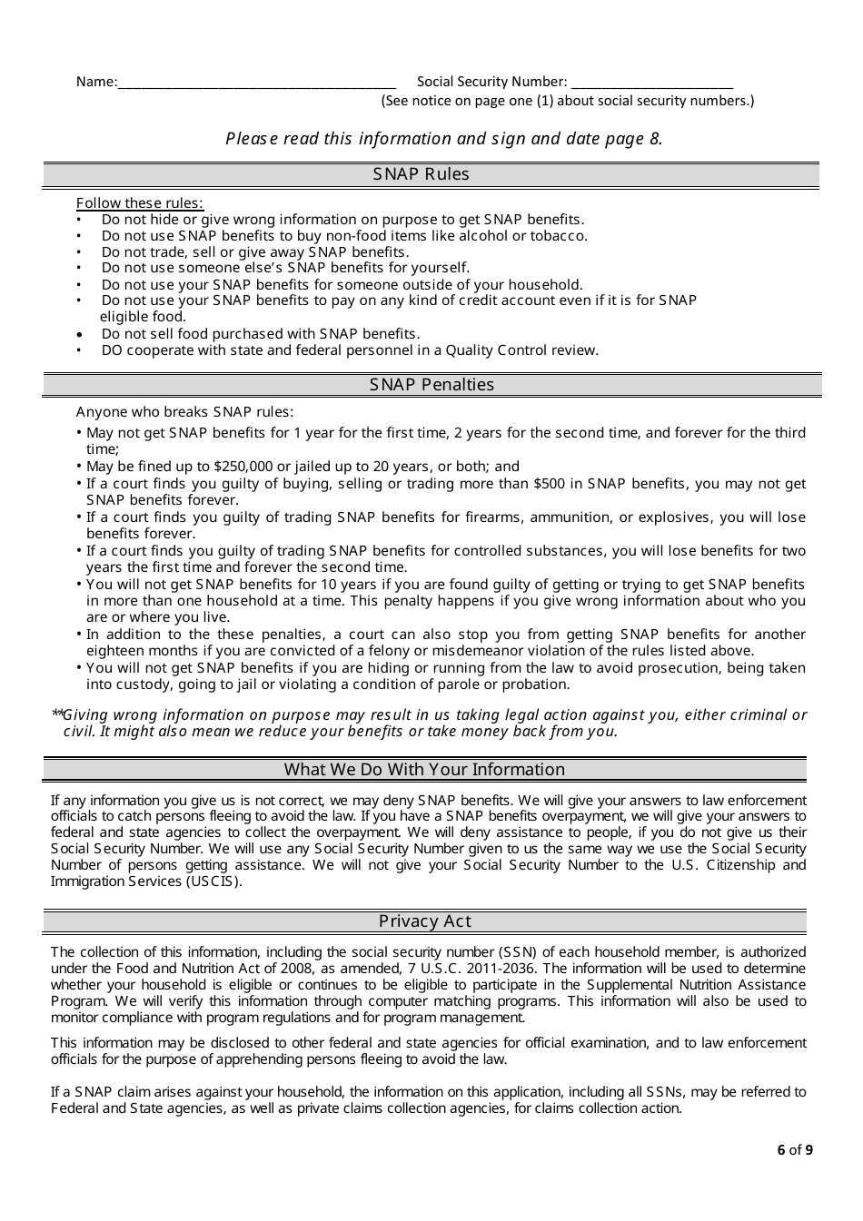 Form FS-1 Application for Snap - Kentucky, Page 8
