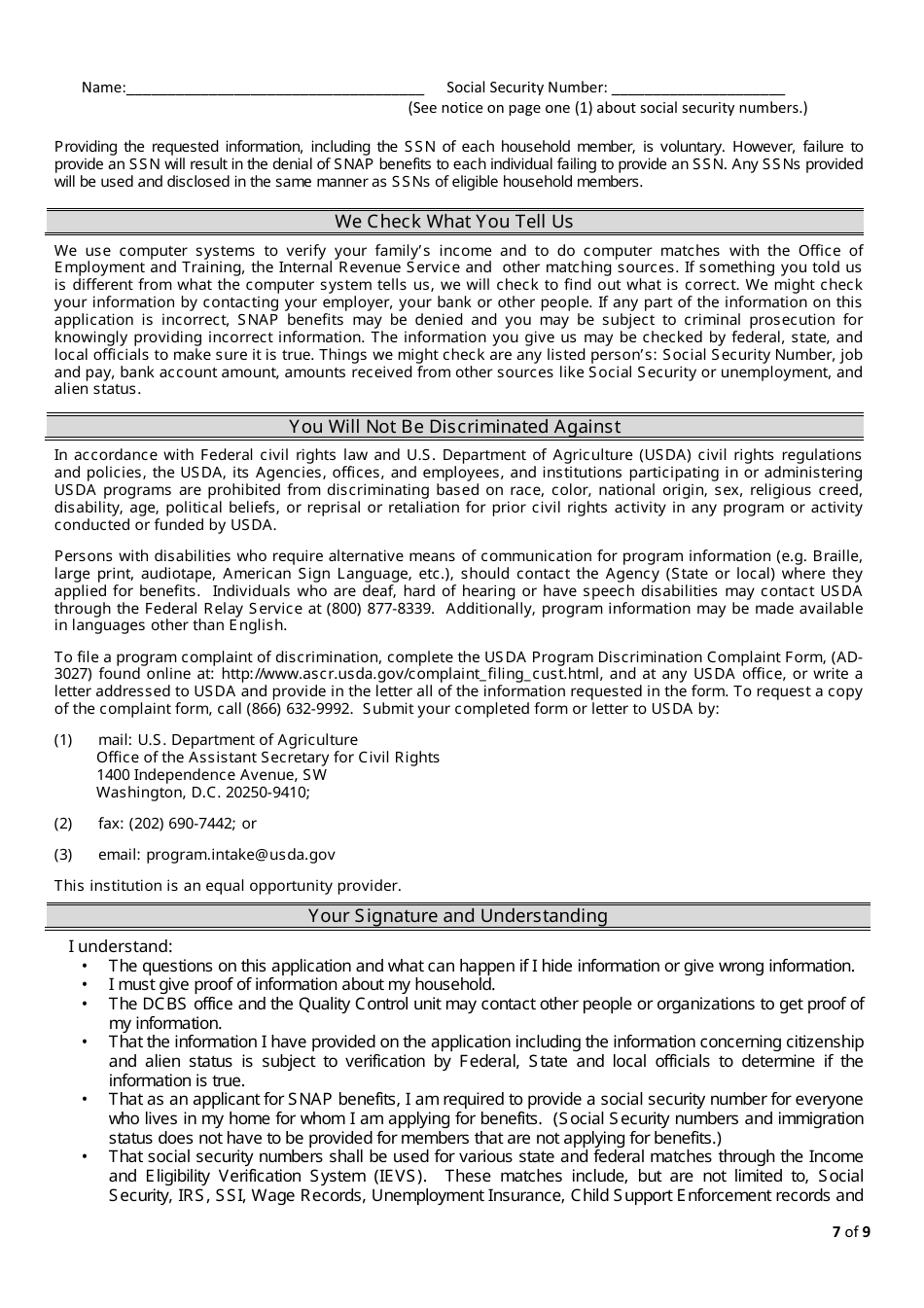 Form FS-1 Application for Snap - Kentucky, Page 9