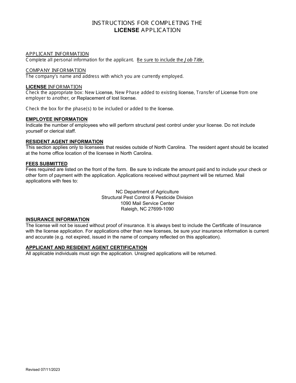 Form 18 Download Fillable PDF or Fill Online Application for Structural Pest Control License