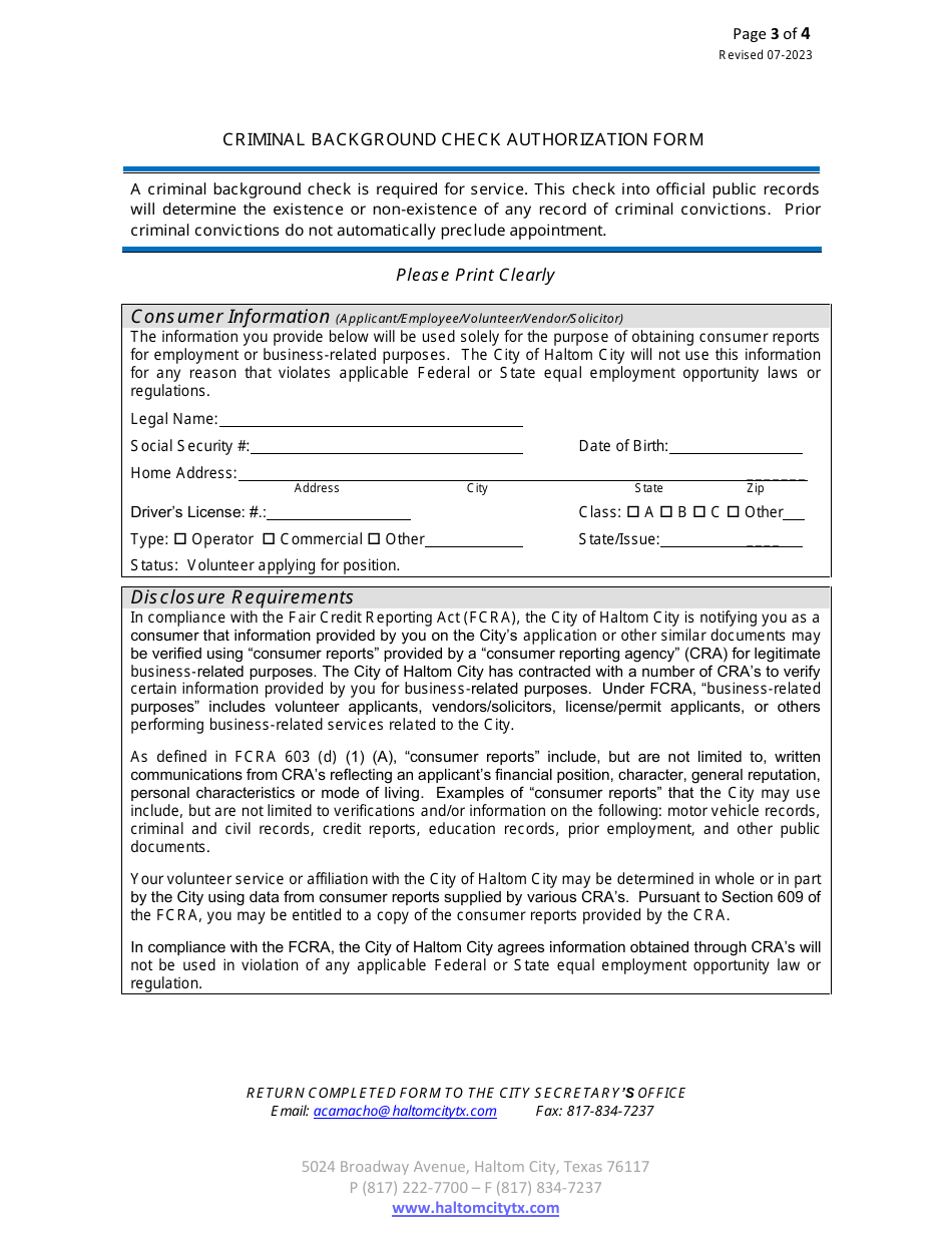 Boards and Commissions Candidate Application - Haltom City, Texas, Page 3