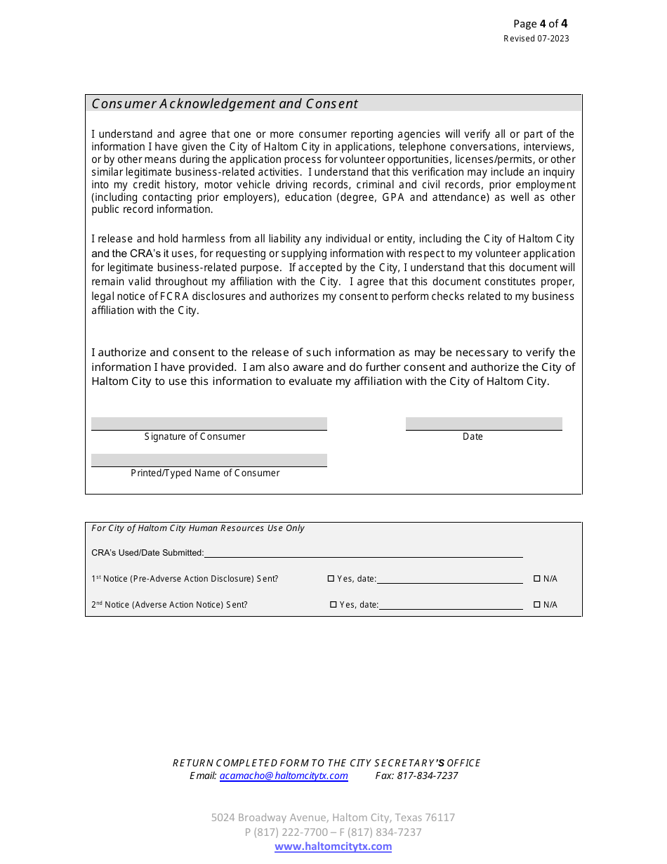 Boards and Commissions Candidate Application - Haltom City, Texas, Page 4