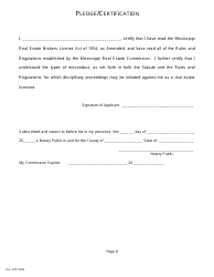 Application for a Non-resident or Reciprocal Salesperson&#039;s License - Mississippi, Page 10