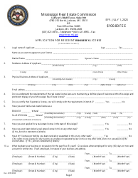 Application for Resident Broker&#039;s License - Mississippi, Page 3