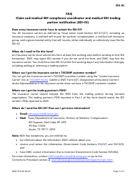 Form DWC EDI-03 Claim and Medical Edi Compliance Coordinator and Medical Edi Trading Partner Notification - Texas, Page 3