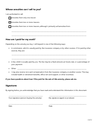Form FIN194 Annuity Transaction Disclosure Form - Texas, Page 2