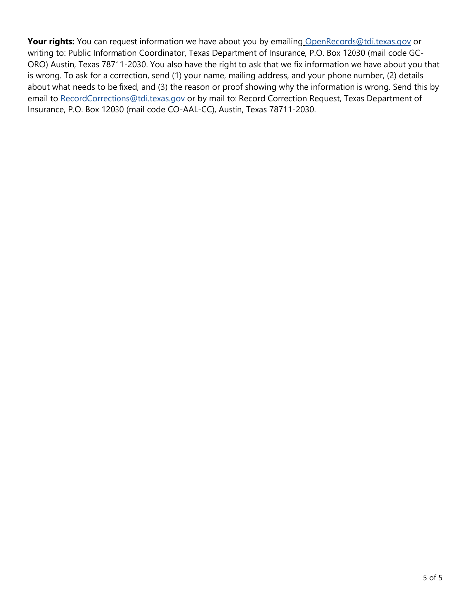Form LHL716 Health Maintenance Organization Annual Network Adequacy Report and Access Plan Checklist - Texas, Page 5