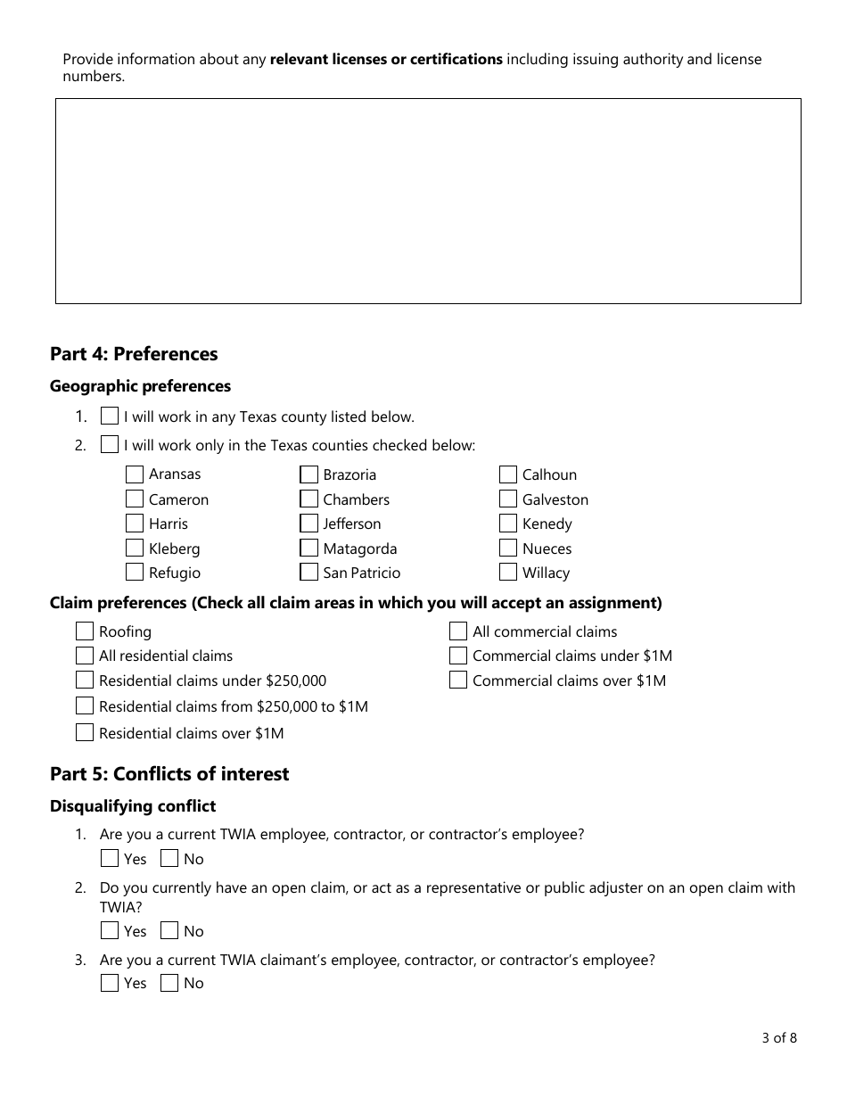 Form PC407 Mediator Roster Application - Texas, Page 3