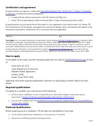 Form PC407 Mediator Roster Application - Texas, Page 6
