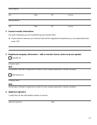 Form SF038 Application to Revise or Transfer All Types of Fire Sprinkler Licenses - Texas, Page 2