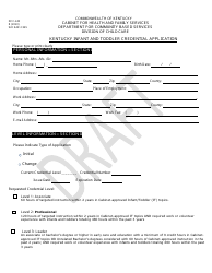 Form DCC-245 Kentucky Infant and Toddler Credential Application - Draft - Kentucky