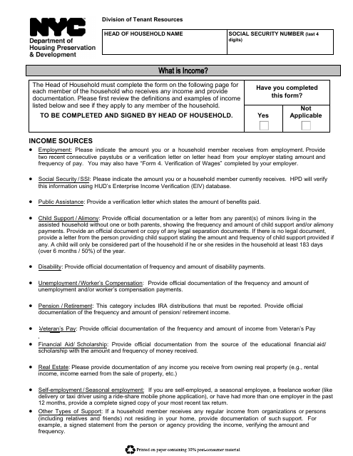Form 4 Verification of Wages - New York City