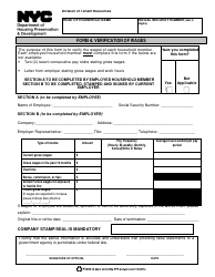 Form 4 Verification of Wages - New York City, Page 2