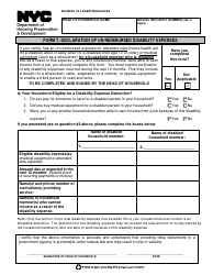 Document preview: Form 7 Declaration of Un-reimbursed Disability Expenses - New York City