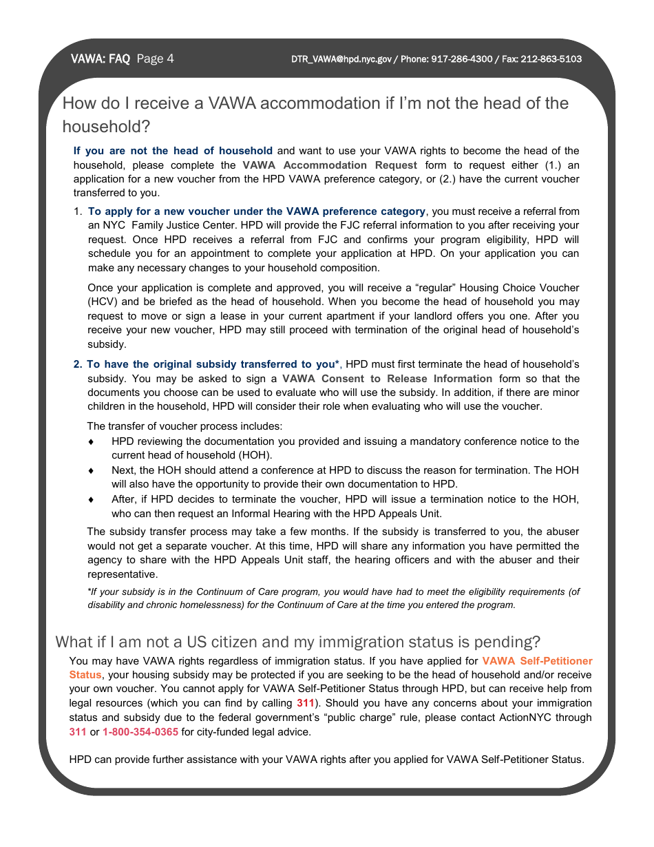 Violence Against Women Act (Vawa) Accommodation Request - New York City, Page 6