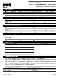 Document preview: Form CD5 Suspended Scaffold Application - New York City