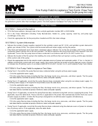 Instructions for Fire Pump Field Acceptance Test Form: Flow Test - New York City