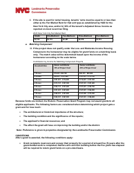Homeowner Application Form - Historic Preservation Grant Program - New York City, Page 2