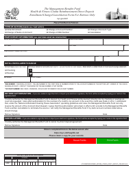 Document preview: Management Benefits Fund Health & Fitness Claims Reimbursement Direct Deposit Enrollment/Change/Cancellation Form for Retirees Only - New York City