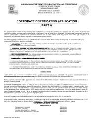 Form DPSSP0094 Part A Corporate Certification Application - Gaming and Non-gaming Suppliers - Louisiana, Page 3