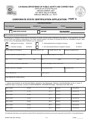 Form DPSSP0094 Part A Corporate Certification Application - Gaming and Non-gaming Suppliers - Louisiana, Page 4