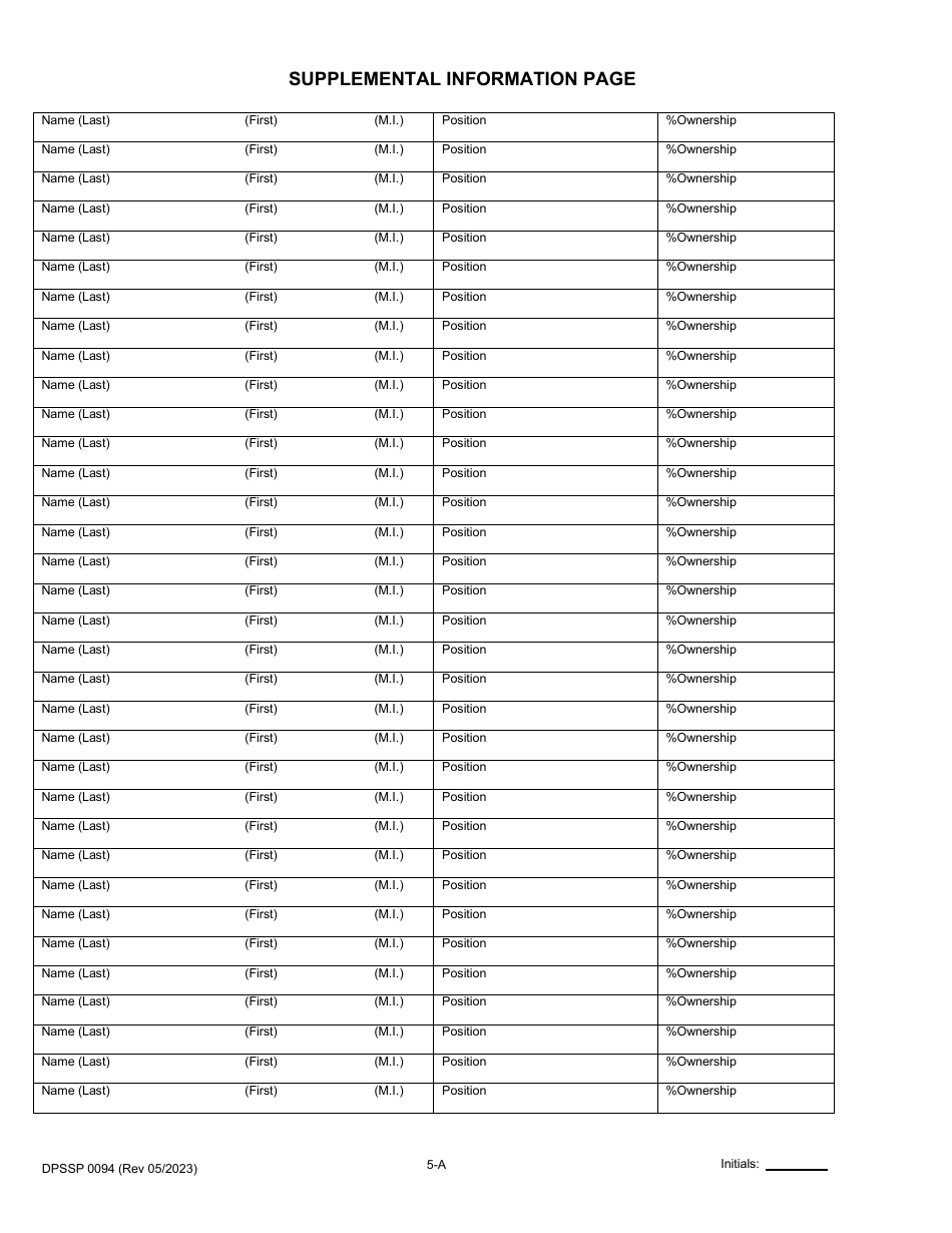 Form DPSSP0094 Part A Corporate Certification Application - Gaming and Non-gaming Suppliers - Louisiana, Page 8