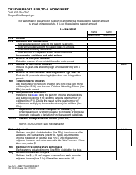 Document preview: Form CFS02 0910A Child Support Rebuttal Worksheet - Oregon