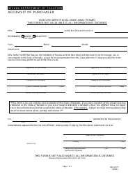 Document preview: Form REV-C077 Affidavit of Purchaser for Drive Away Permits - Nevada