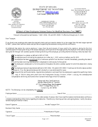 Document preview: Form EXC-F077 Affidavit of New Employees Veteran Status for Modified Business Tax (Mbt) - Nevada