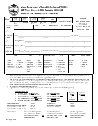 Document preview: Maine Recreational Vehicle Registration Application - Maine