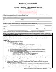 Prescription Drug Donation Program Particpation Application - Nevada