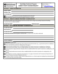 Document preview: Form DDAP-EFM-1307 Agency Staff Change Request - Gambling Treatment Program - Pennsylvania