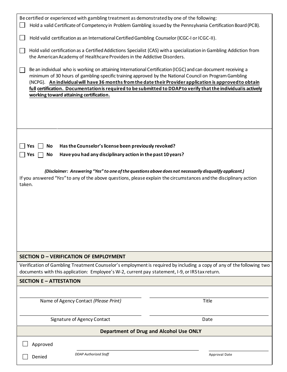 Form DDAP-EFM-1307 Agency Staff Change Request - Gambling Treatment Program - Pennsylvania, Page 2