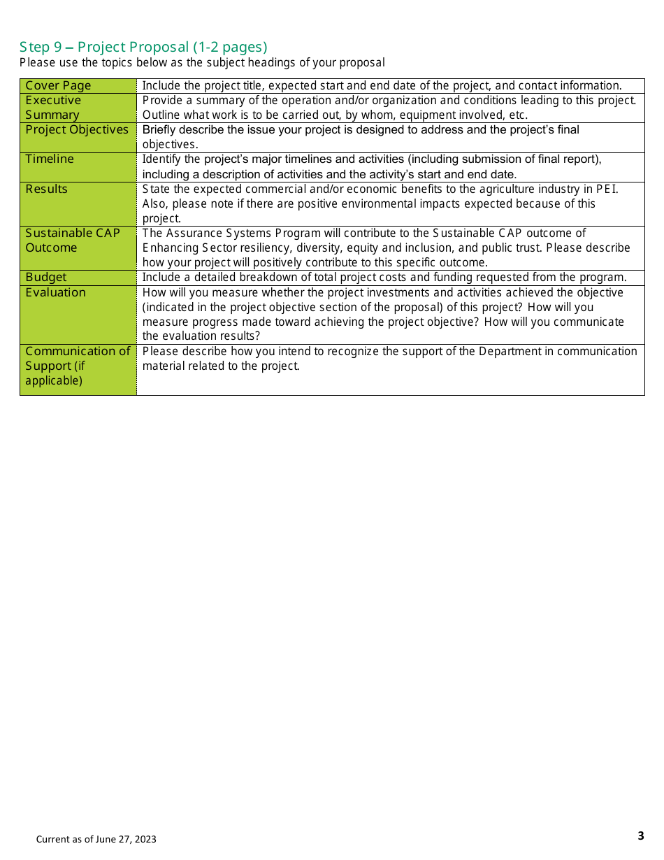 Application Form - Assurance Systems Program - Prince Edward Island, Canada, Page 3